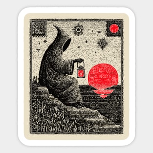 The Hermit Nocturnal Wisdom Tarot Design Sticker